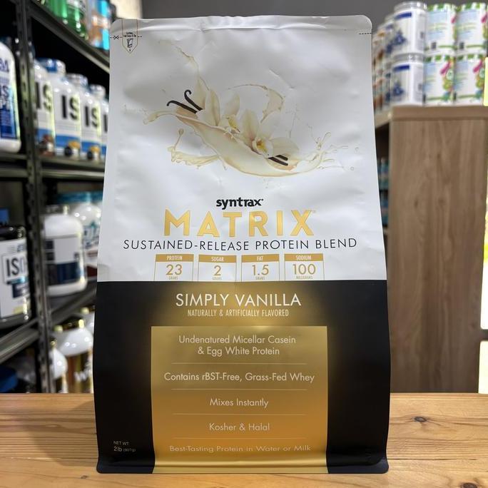 Syntrax matrix 2lbs sustained release protein blend grass fed whey
