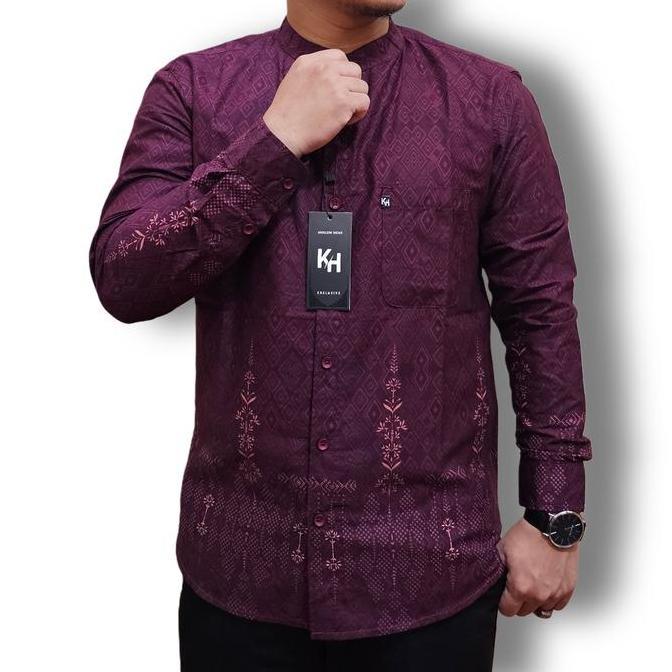 (BEST SELLER) Kemko Dewasa KH Kemeja Koko Pria Lengan Panjang Bahan Katun Linen India Premium Ada Uk