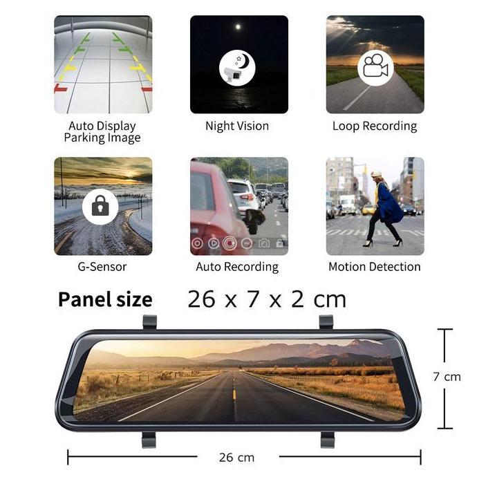 Spion Kamera Mundur Mobil Dashcam Depan Belakang GPS WIFI HDR 2K IPS Terlaris