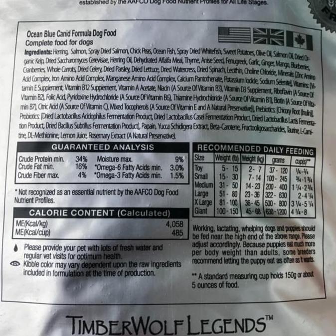 Lovedogi- Dog Food Timberwolf Legend Ocean Blue / Makanan Anjing