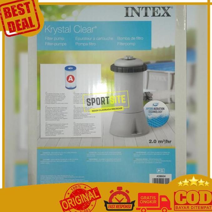 Intex Pompa Cartridge Filter Kolam Renang Cartridge Krystal Clear Filter Pump