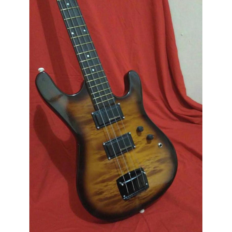 Murah gitar bass listrik elektrik fender pemula body kayu mahogany Non COD