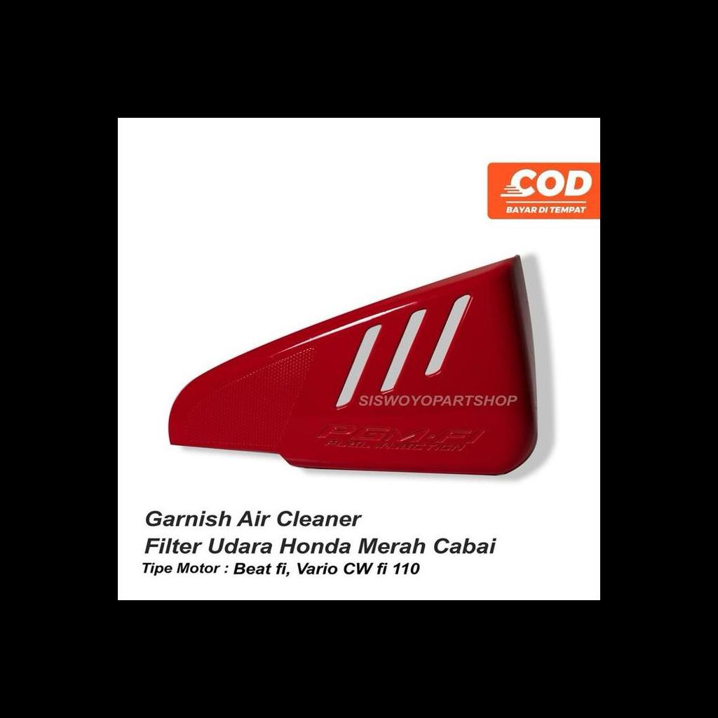 Garnish Filter Udara Honda Scoopy Beat fi Vario CW fi 110 Merah tahun 2012 sd 2014 tipe stater kasar