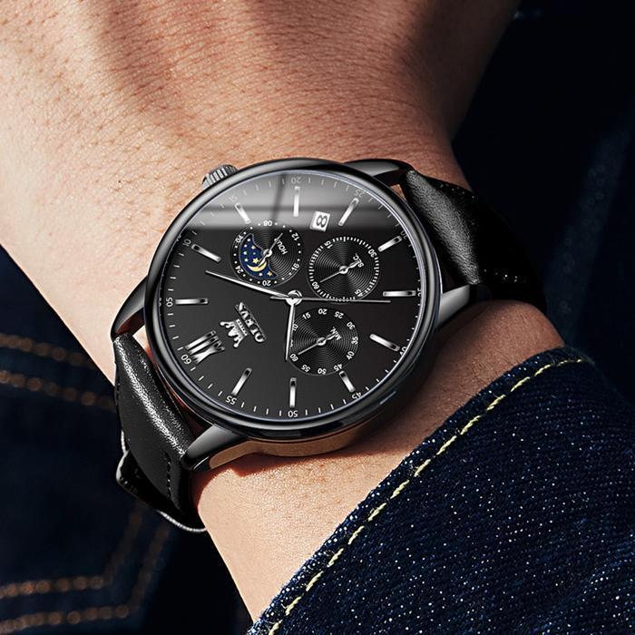 OLEVS Jam Tangan Pria Anti Air Original Mewah Keren Cowok New 2025 Fashion Kulit Men Watches Cod wit