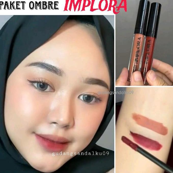 Bytlip- Paket Hemat Ombrelips Implora Hazelnude Dan Red Gala - Ombre Lips - Set Lipstik Lipstik Ombr