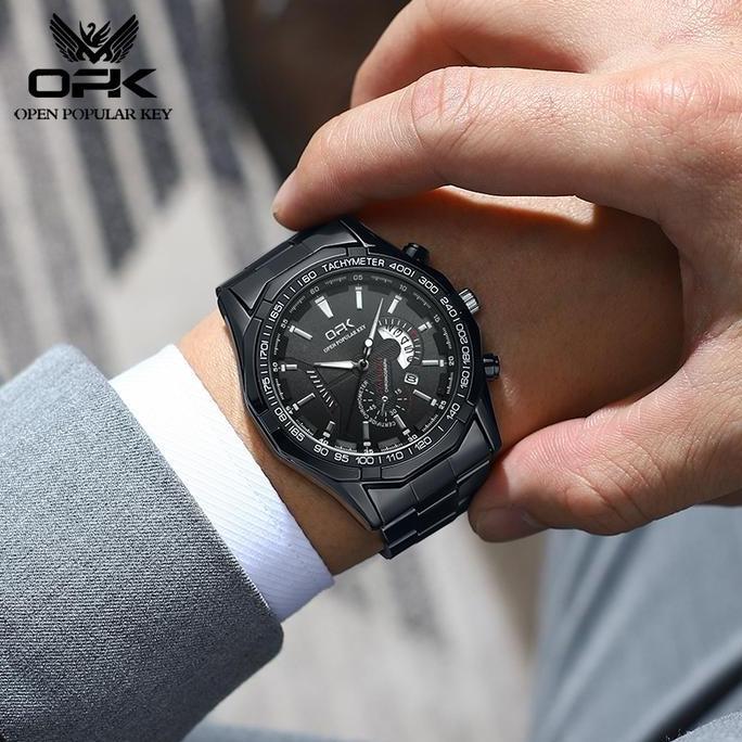 Wgwg- Opk Jam Tangan Pria Original Anti Air Cowok Bergaya Elegan Bisnis Analog Kuarsa Man Watch Cod 