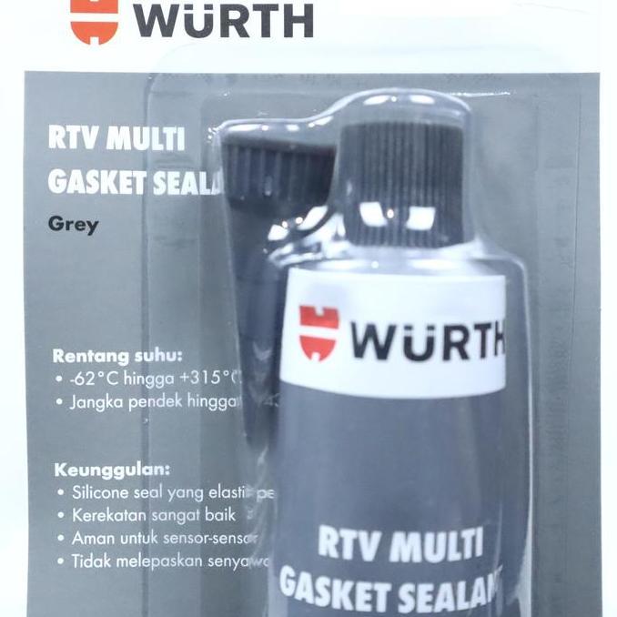 Qnqx- Rtv Silicone Sealant Grey Wurth - Sealant Abu-Abu Wurth 85Gr