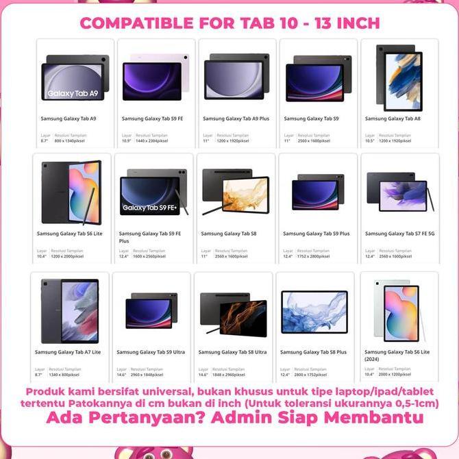 Sleeve Pouch Tablet Samsung Tab S6 S7 11 12,4 13 Inch Wanita Slempang
