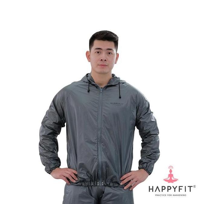 Lansungkirim- Happyfit - Baju Saja - Sauna Suit Top With Zipper & Hood - Baju Sauna - Tracksuit (Ava