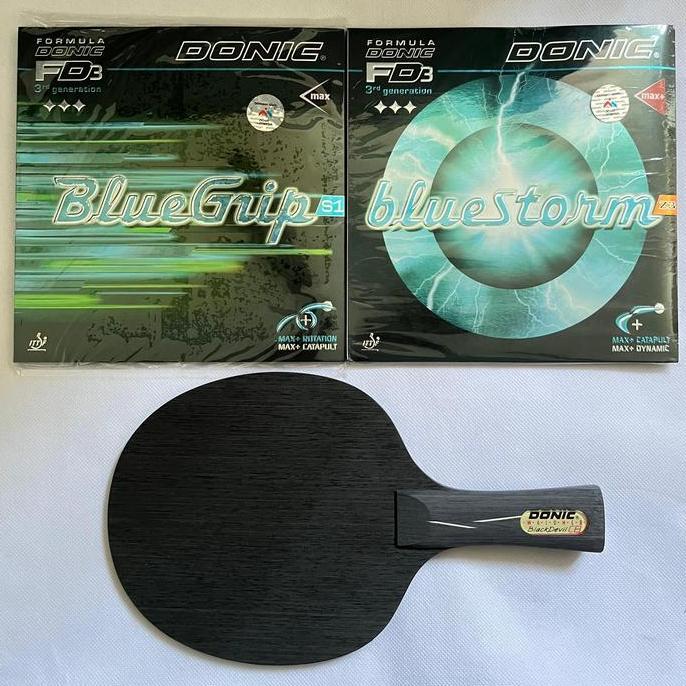 Bat Tenis Meja Donic Black Devil kompit karet Donic Serang Set