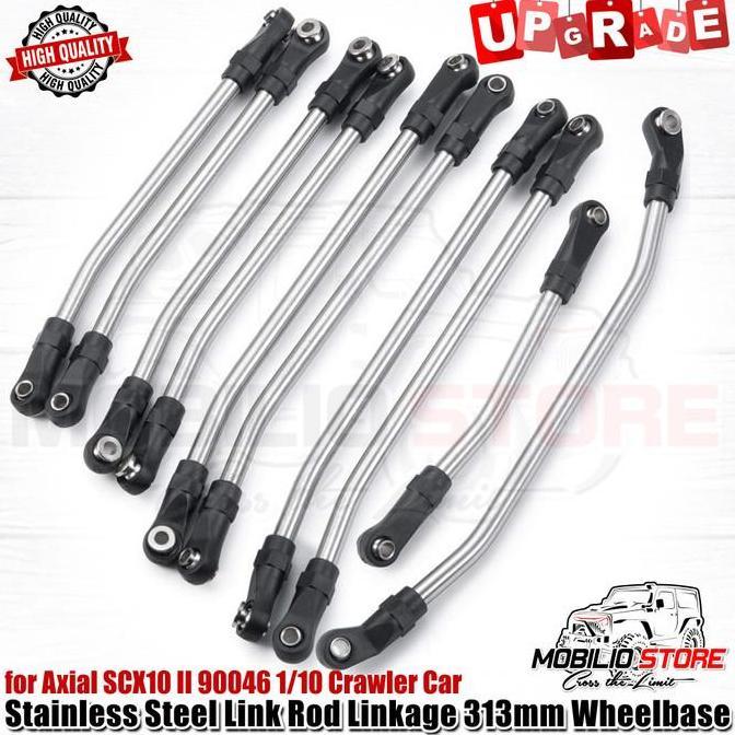Stainless Steel Link Rod Linkage 313 Mm Wheelbase For Axial Scx10 Ii  Remote Control