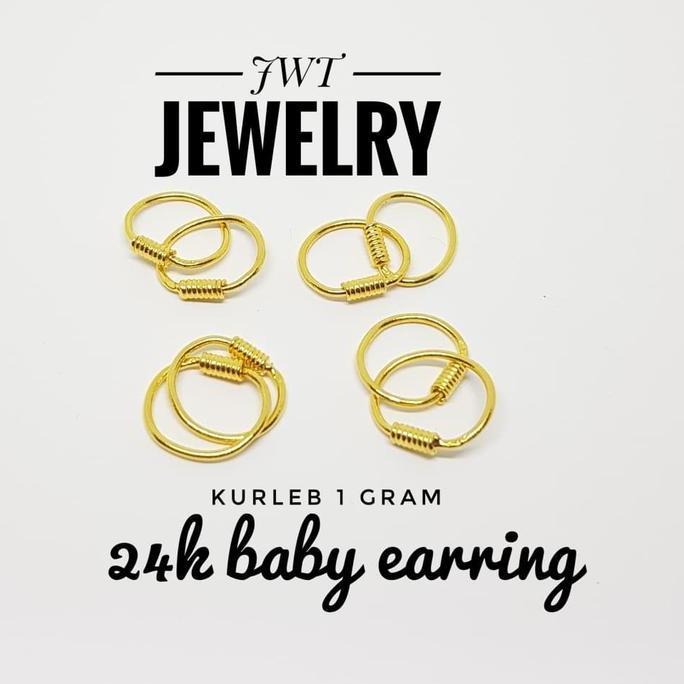 Anting bayi giwang emas bulat new born Terlaris