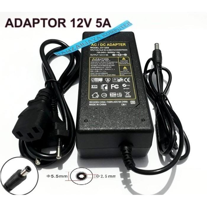 Adaptor 12v 5a 12volt 5amper untuk pompa dc ampli charger cctv lampu