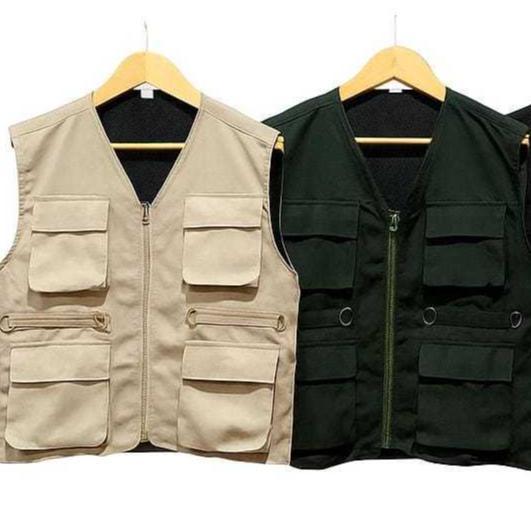 ORIGINAL VEST ROMPI BAHAN RIPSTOP MOTIF 002 PRIA HIKING JARING BIRU MUDA