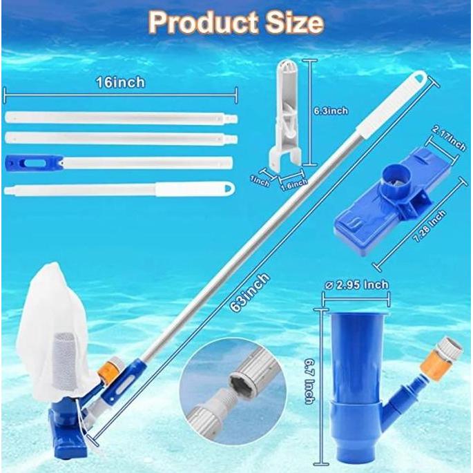 Sikat Vaccum Kolam renang + Tongkat Alat vacuum Kolam Renang Set brush