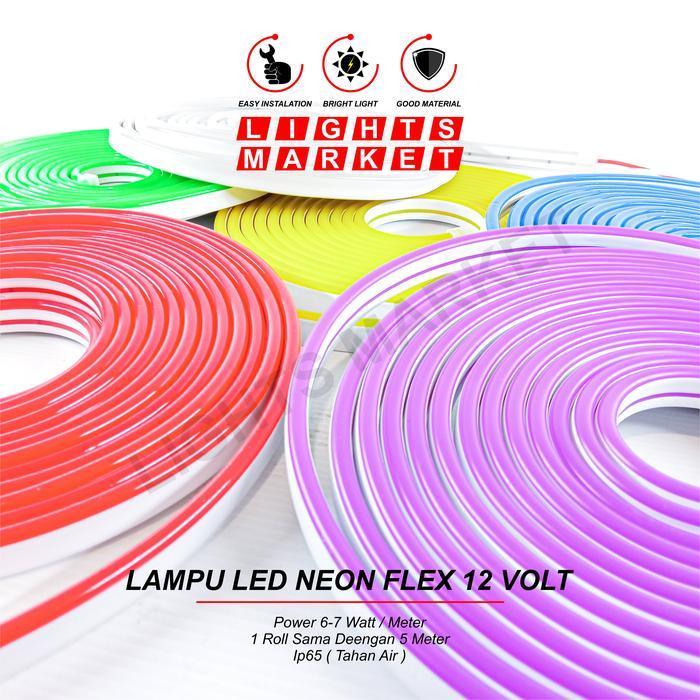 Lampu LED Strip Neon Flexible 12volt 5meter