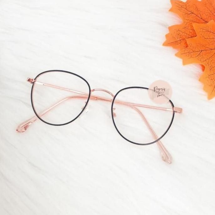 Whynot- Kacamata Termurah Frame Kecil Bulat Besi Premium 2733