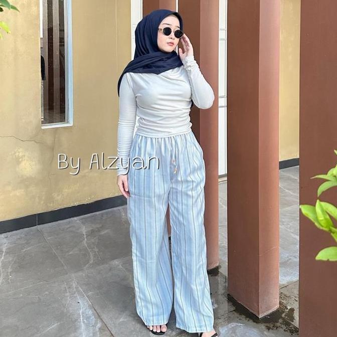 Pastikirim- By Zayyenna - Everyday Kulot Highwaist Jumbo Salur / Kulot Jumbo Higwaist Stripe / Celan