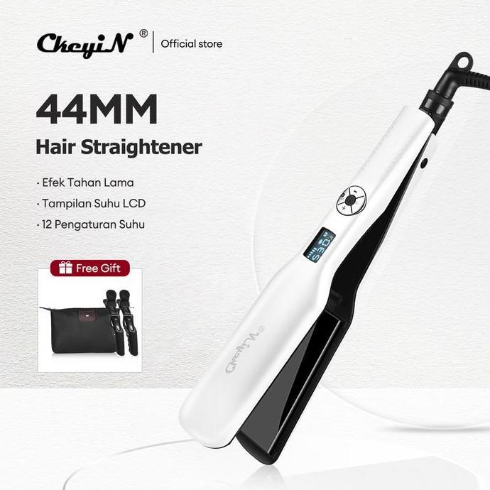 CkeyiN Dengan Layar LCD Pengunci Cerdas PTC Catokan Rambut Catokan / Pengeriting Rambut Kering Strai