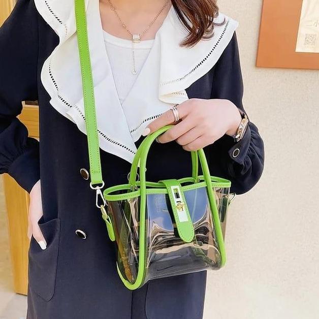 Beranigaya- Ceylea - Tas Wanita Transparan Tas Wanita Kekinian Polos Hitam Hitam