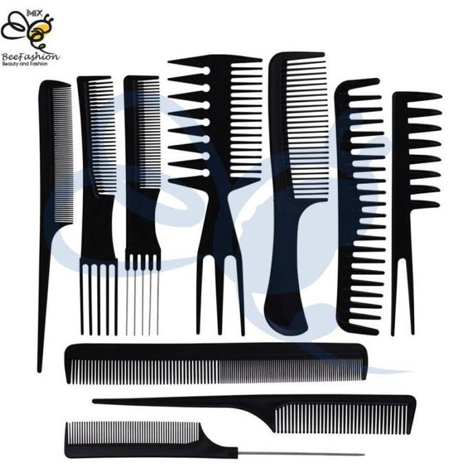 Ayokirim- Perlengkapan Sisir Rambut Salon Hair Comb Profesional - 10Set - Alat Kecantikan
