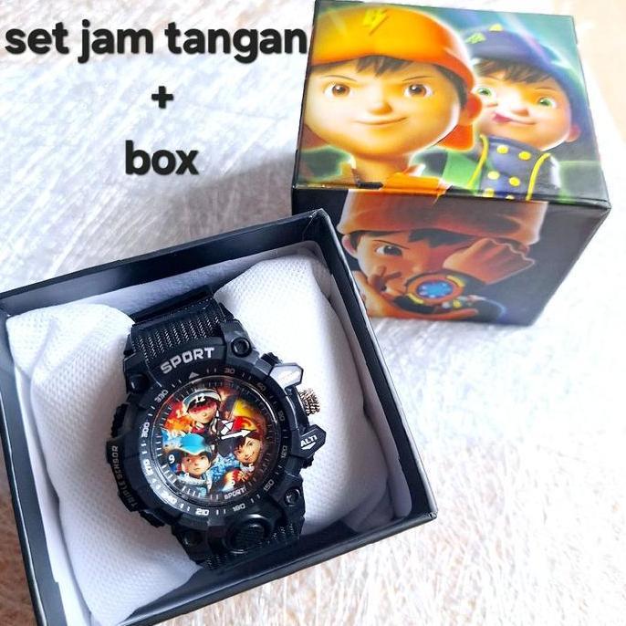 SET KADO JAM TANGAN SPORT + BOX ANAK COWOK KARAKTER UNTUK HADIAH LUIS