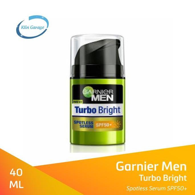 Cantikjamin Garnier Men Turbo Bright Spotproof Serum Wajah Pria Spf 50+ 40Ml Perawatan Mencerahkan M