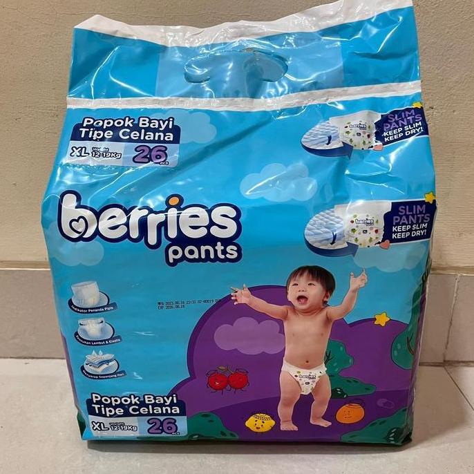 Cod,Bisa- Berries Pants M34 / L30 / Xl26 Popok Bayi Celana