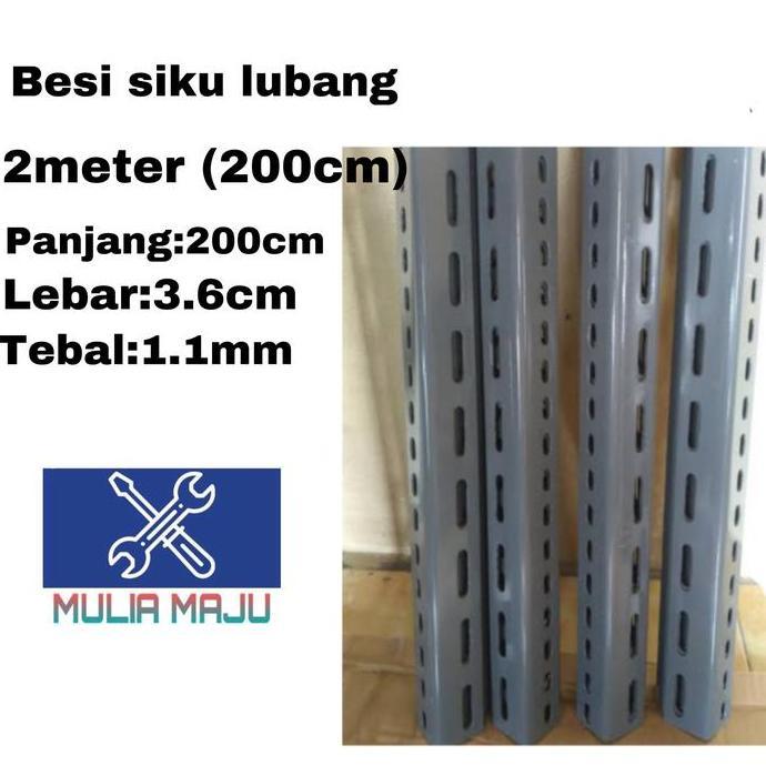 Lansungkirim- Besi Siku Lubang 200Cm( 2Meter)