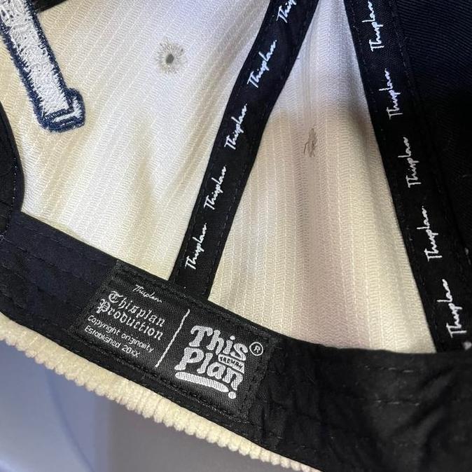 Cute- Topi Rope Hat Cream Navy Virtual Corduroy