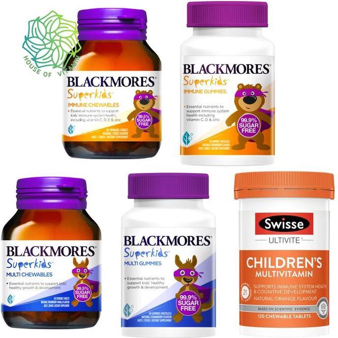 Cod,Bisa- Blackmores Superkids Multi Chewables Chewable 60 Gummies Immune Swisse Children Children'S