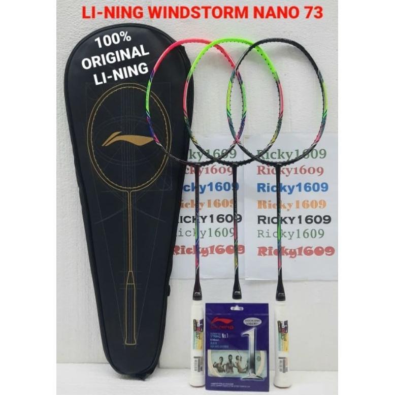 RAKET BADMINTON LINING WINDSTORM NANO 73 - TENSION 30 LBS (ULTRA LIGHT 73 Gram) - ORIGINAL LINING MA