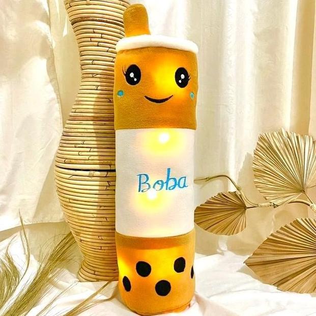Gas,Cod- Boneka Boba Guling Led Nyala Bahan Lembut Kado Dolls Toys