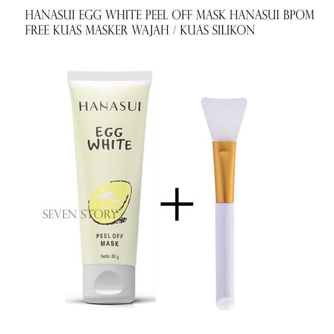 Bytcwr- ( Gratis Kuas Masker Silikon ) Hanasui Egg White Peel Off Mask - Masker Putih Telur 80 Gr