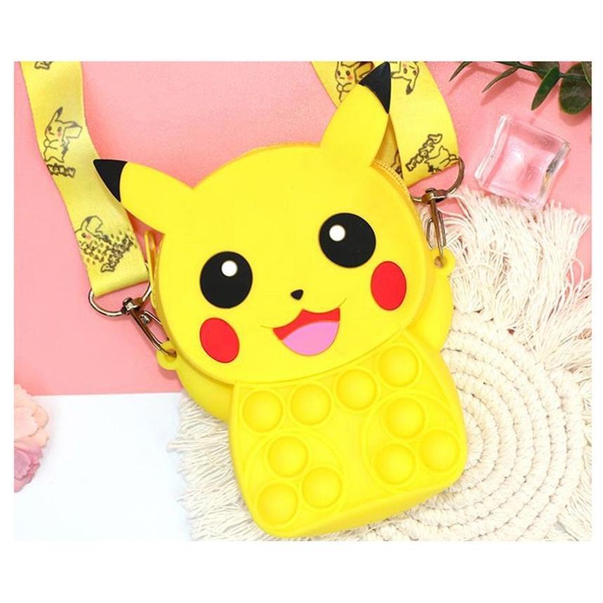 TAS POP IT ANAK TAS SELEMPANG POP IT TEDDY BEAR / PIKACHU / HAPPY CAT