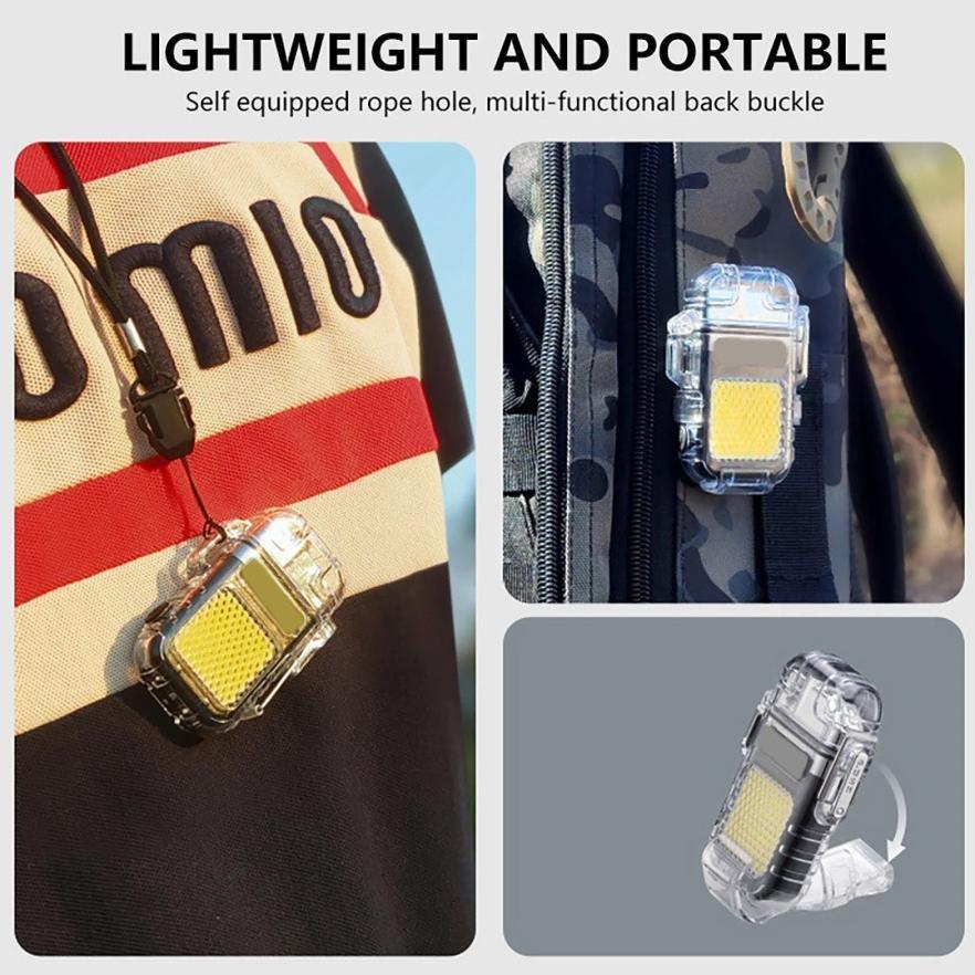 Korek Api Elektrik USB Type C LED 3 Mode Lampu Senter Mini 2in1 Tahan Air Pemantik Rokok Anti Angin 