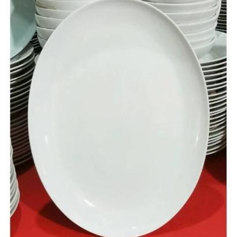 Piring Saji Ikan Oval Keramik 42 CM I Piring Lodor Keramik Jumbo 17"