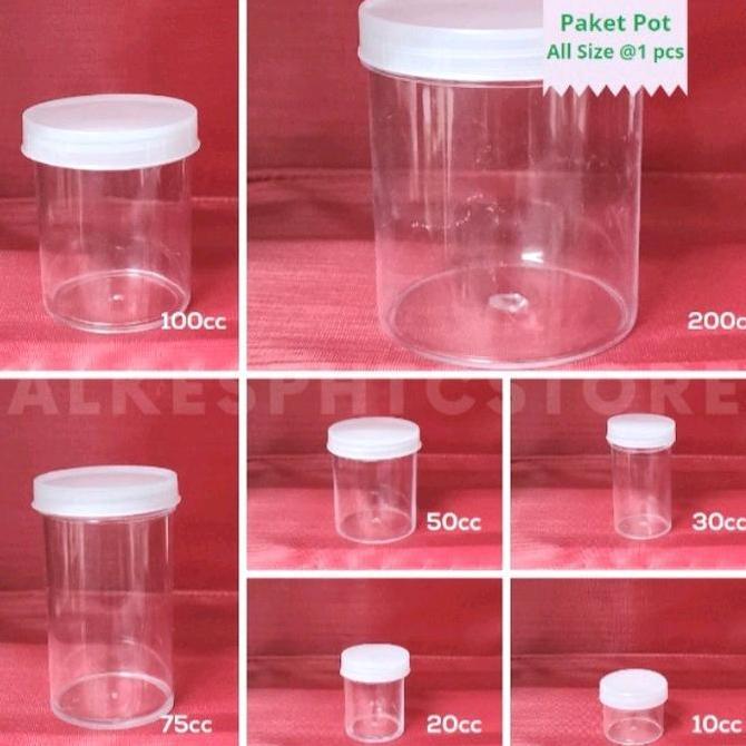 100Pcs Pot Obat 10cc Pot Urine 20cc Pot Saleb 30cc Pot 10cc 20cc 30cc 50cc 75cc 100cc 200cc