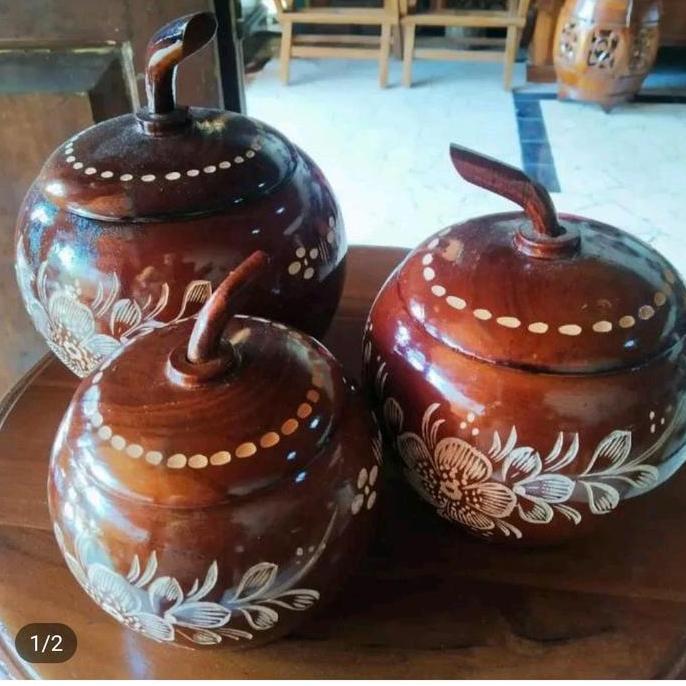 toples apel 1 set ada 3 barang dari kayu jati