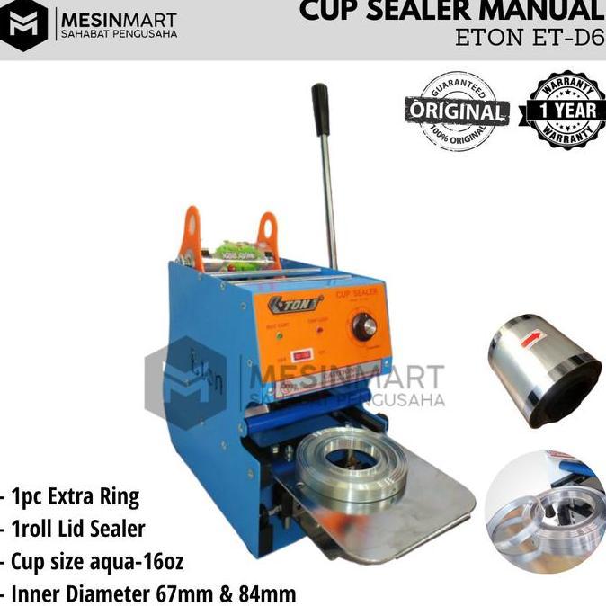 TERBARU Cup Sealer Eton ET D6 + Gratis 1 roll lid sealer HOT SALE
