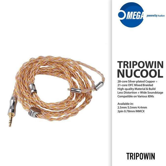 Tersedia Tripowin Nucool Ofc+Silver-Plated Copper Upgrade Iem Cable/Kabel