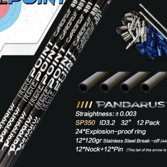 Arrow Pandarus Ice Point Silver Carbon (12 pcs) Harga diskon bisa japri