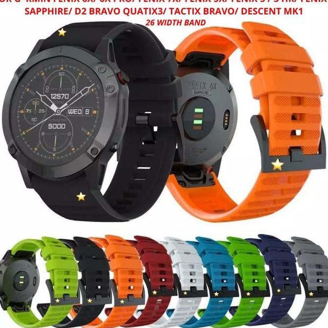 Tali Jam untuk Garmin Fenix 6X Pro Fenix 5X Plus Fenix 3 hr Quatix 3 Strap Band 26mm