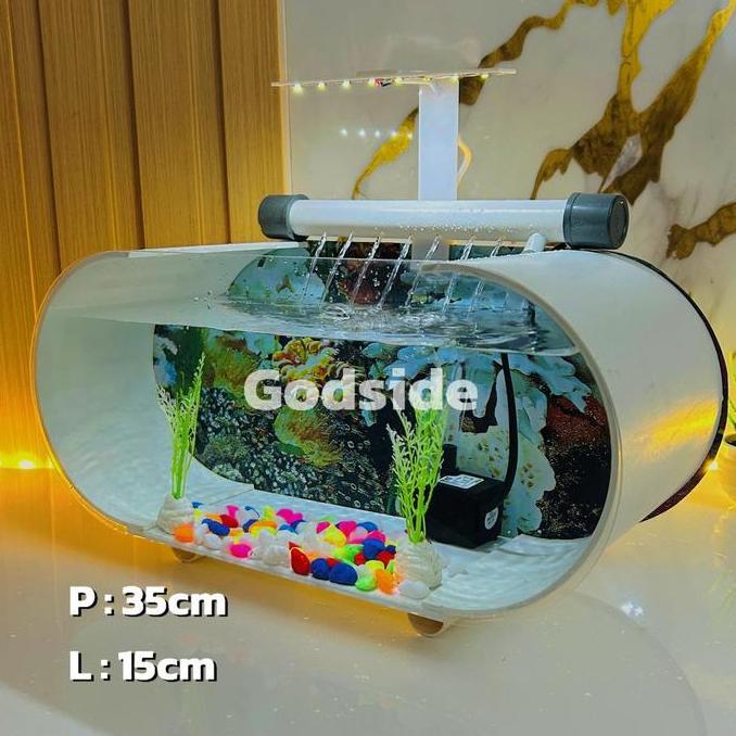 35x15cm AKUARIUM MINI FUL LSET UKURAN TERBARU LEBIH BESAR  Akrilik aquarium aquascape full set palud
