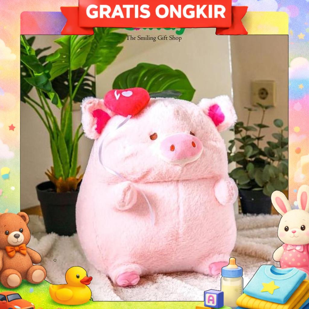 Cindy Boneka Piggy Ballon Love Large Soft - Boneka Babi Balon Lembut - Cbk1356
