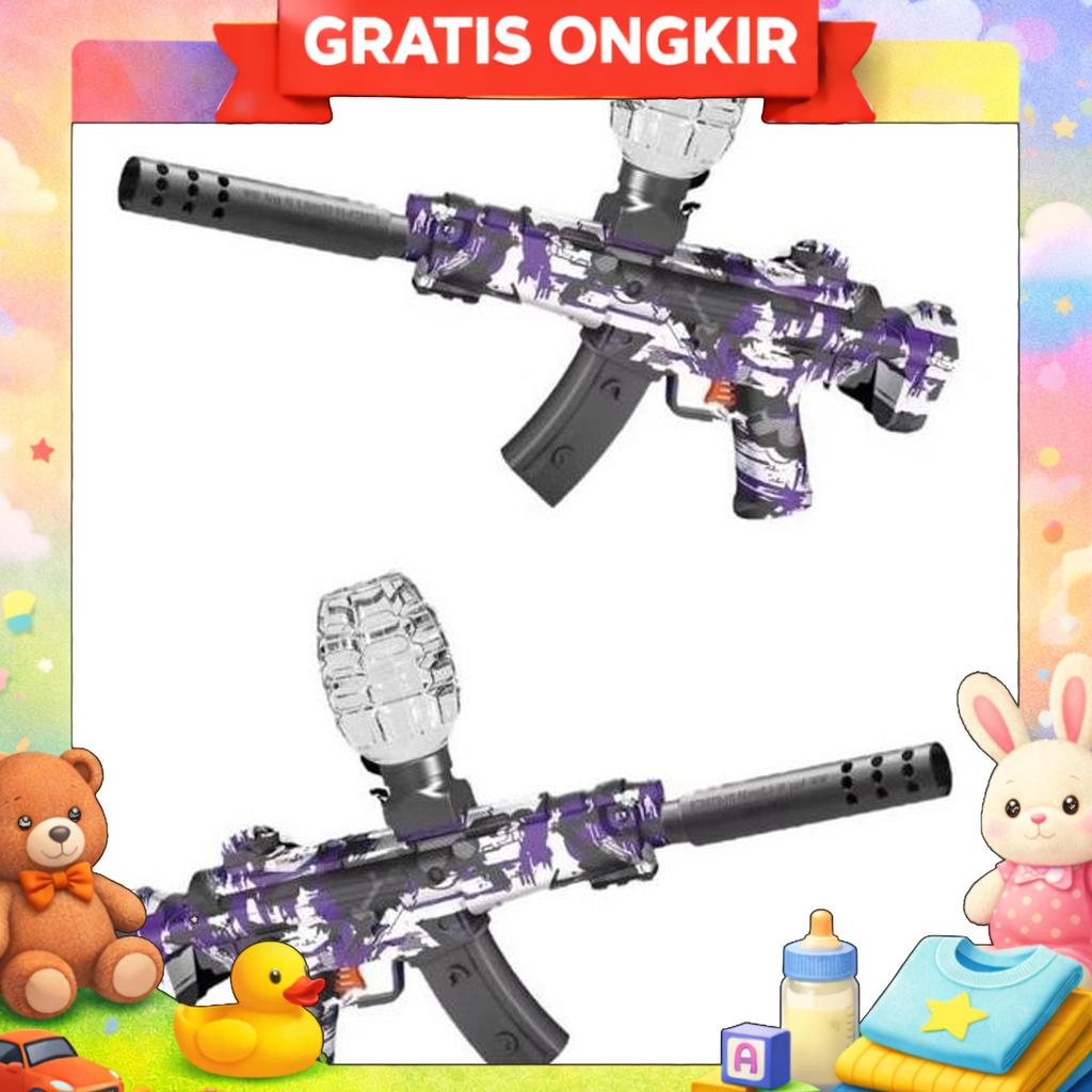 Mainan Anak Electric Water Bubble Gun Toy Pistol Air Gelembung Mainan Mp5 Bath Toy