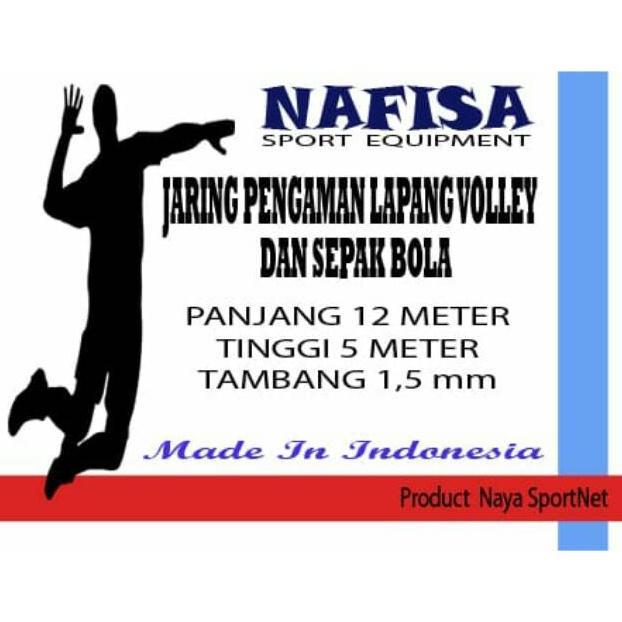PREMIUM JARING PENGAMAN LAPANGAN VOLI DAN SEPAK BOLA 12X5M