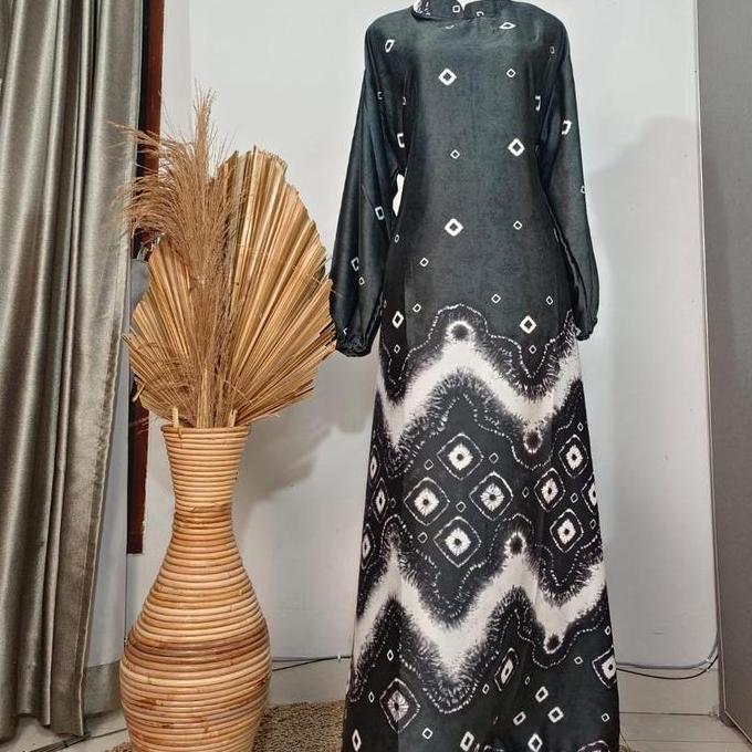 Thebest- GAMIS NURA JUMBO SUTRA VELVET DRESS BATIK JUMPUTAN ETNIK HANDMADE