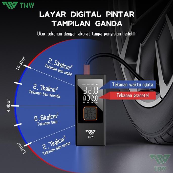 Tnw Ci12 Pompa Ban Motor Dan Mobil Electric Air Pump Car Air Pump Tire Inflator Portable Mini Pompa 