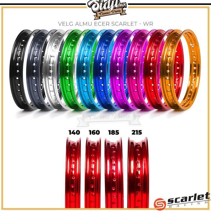Velg Lingkar Ecer Alumunium Scarlet 36H Racing R14 R16 R17 R18 140 160 185 215 Motor Cb 150 R Mio Va